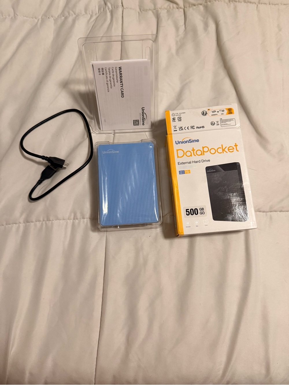 DataPocket 500GB External Hard Drive - Light Blue